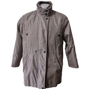 Misty Harbor Jacket Size M Women Gorp Core Taupe Brown Fleece Lined Utility Coat